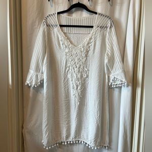 Large white swimsuit cover-up